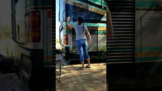 Waxing our Bluebird Motorhome using turtle wax #shorts #travel #rv #motorhome