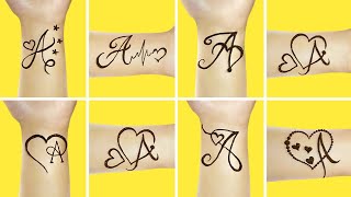 Latest "A" letter mehndi designs| Simple "A" name mehndi design| "A" tattoos| mehndi design|