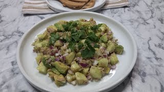 Healthy Avocado Summer Salad with light Lemon Dressing- lowcarb