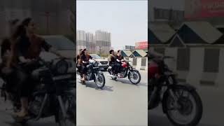 hot girls ride bullet || yar tera full papil hai || #shorts #youtubeshort #hotgirlreels #reeltola