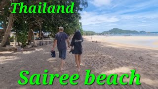 Sairee beach, Thailand / Barefoot walking on the beach looking for restaurants to eat /