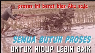 lihat proses pengolahan sawahyang sudah menggunakan alat modern//Traktor alat bajak sawah