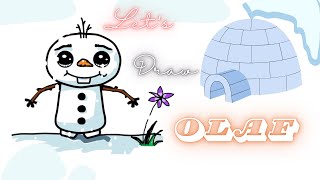 How to Draw ☃️Cute Olaf☃️ Step By Step Easy Drawing for beginners #trending #viral #youtuber #kids