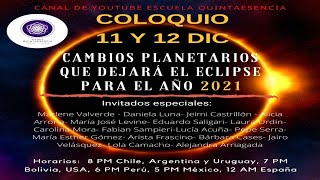 Coloquio en vivo de Quintaesencia: Cambios Planetarios que dejará el Eclipse para el año 2021