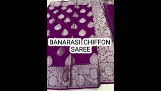 BANARASI CHIFFON SAREE/FESTIVE SEASON/LIGHTWEIGHT/BUDGET FRIENDLY/LIMITED STOCK#myngels#shortvideo