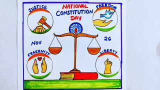 National constitution day drawing/national constitution day poster drawing/law day drawing/poster