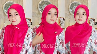 3 TUTORIAL HIJAB POLOS SEGI EMPAT UNTUK ACARA FORMAL DAN SIMPEL