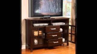 Cheap, Simpli Home Kitchener Tall TV Stand, 53"W x 35"H, Dark Walnut Brown