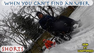 Shorts - Wheelchair Alternative to an Uber in the Snow, Pulling a sled behind the wheelchair #shorts