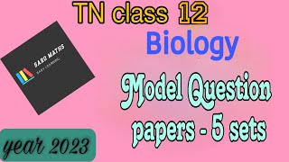 TN class 12| Biology Model Question papers| Saro maths