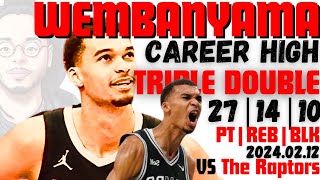 Victor Wembanyama drops CAREER HIGH TRIPLE DOUBLE with 10 BLOCKS 😲🐐 Highlights & Reaction