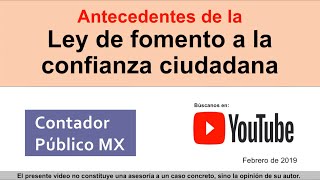 Antecedentes de la iniciativa de Ley de Fomento a la confianza ciudadana - Contador Público MX