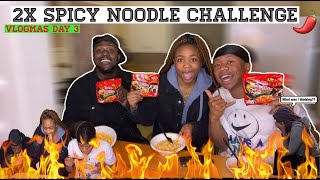 Vlogmas Day 3: 2X SPICY NOODLE CHALLENGE | Risha Tonae'