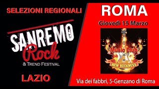 Live Tour Sanremo Rock Lazio New Rockness 15 Marzo 2018