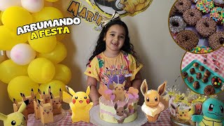 Preparativos para festa POKÉMON da MARINA | Aniversário de 6 ANOS da MARINA | VLOG Canal da Marina