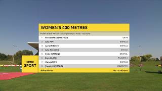 Women's 400m final British athletics championship 2019