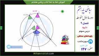 صفحه 146 ریاضی هشتم | فصل نهم | درس سوم | زاویه های محاطی | علی نادری