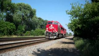 HD: Big Red! CP ES44AC's 8950 and 8803 lead a power move. River Grove Il.