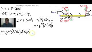 Net Torque Physics Example Calculation