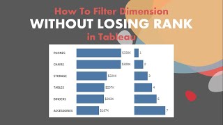 How To Filter Dimensions Without Losing Rank In Tableau