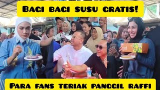 PARA FANS TERIAK PANGGIL RAFFI SAAT BAGI BAGI SUSU GRATIS