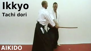 Aikido - IKKYO - tachidori, defense against sword, by Stefan Stenudd in 2003