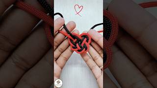 DIY Heart Knot ♥️ Macrame Heart | Valentine's Day Bracelet 🥰 #shorts #heart #knot  #shortvideo