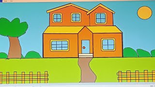 How to draw Home / Home on computer using Ms paint easily