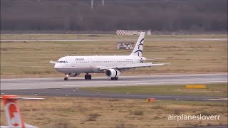 Düsseldorf Airport landings AegeanAir A321 & AirBerlin A320