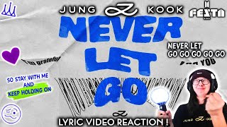 정국 (Jung Kook) 'Never Let Go' Lyric Video Reaction ARMYMOO Reacts For The First Time!