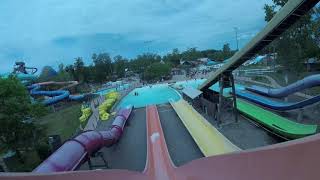 *Almost Stuck* Orange Hurricane Mountain slide at Six Flags Hurricane Harbor NJ