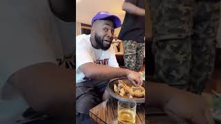 Davido enjoys fufu like an ordinary person #ghanalive #funny #reaction