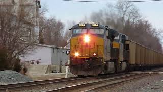 CSX ET44AH with a K3LA? Westbound Coal Blasts Through Fortville, IN