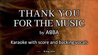 Thank You for the Music karaoke with score