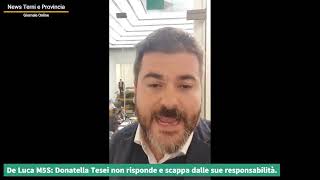 Thomas De Luca M5S: Donatella Tesei non risponde e scappa dalle sue responsabilità.