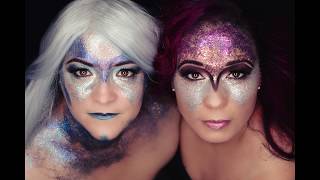 Freundinnen Extrem Make Up Exotenfotoshooting mit Schlange und Vogelspinne