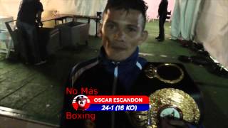 OSCAR ESCANDON talks victory over TYSON CAVE