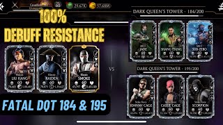 Fatal Dark Queens Tower 184 & 195 | Using Klassic Team with horse stance | MK Mobile