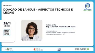 29/11/2022 - Doação de Sangue - Aspectos Técnicos e Legais