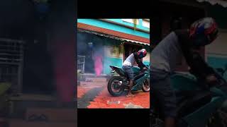 Yamaha r15 v3 bs6 burnout || bike status || funny status || VorVibes #shorts