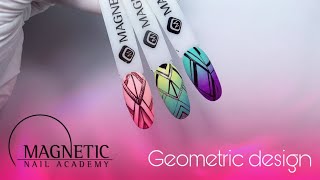 Geometric design nail art tutorial