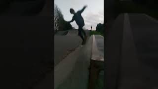 Boardslide to Powerslide on a weird wall #slowmotion #skateboarding #uk #diy #Cornwall #clean