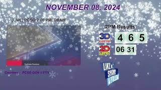 [LIVE] PCSO 2:00 PM DRAW - NOVEMBER 08, 2024 LOTTO RESULTS