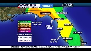 Tornado Risk in Florida Friday, Bitter Wind Chills Saturday