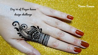 Day 16 of Finger henna design challenge | simple easy mehndi design for starters | arabic mehndi