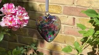 Sienna Glass 8 cm Multi-Turquoise Heart