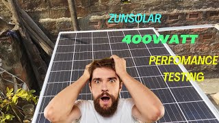 Zunsolar 24v 400watt voltage ampere and Perfomance testings