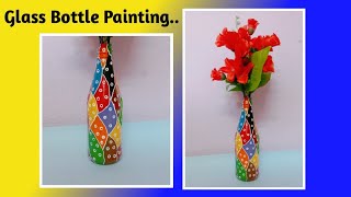 DIY.! Glass Bottle Craft Idea || Decorate Waste Bottle#shorts