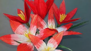 Dry flower making with Arecanut palm leaf//...  പാള കൊണ്ടു ഫ്ലവർ