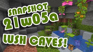 1.17 Snapshot 21w05a | Dripleaf Plants, Glow Berries, Lush Caves! | Minecraft News